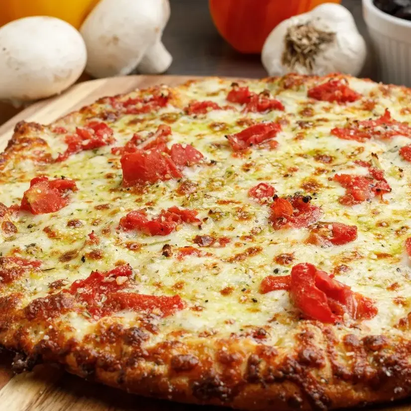 A thin and crispy Margherita